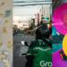 A three panel collage a stressed man in a light blue shirt covered in yellow sticky notes with handwritten tasks, a food delivery rider wearing a black helmet on a motorcycle viewed