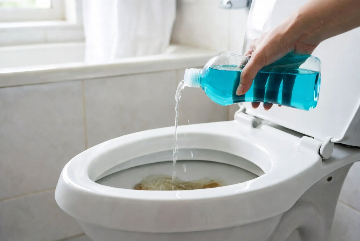 Dish soap in clogged toilet to break down blockages without plunging easy home hack
