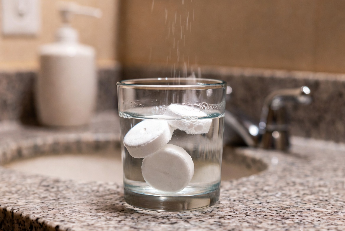 Fast urinary tract infection relief with effervescent tablets dissolved in water, natural onset symptom remedy