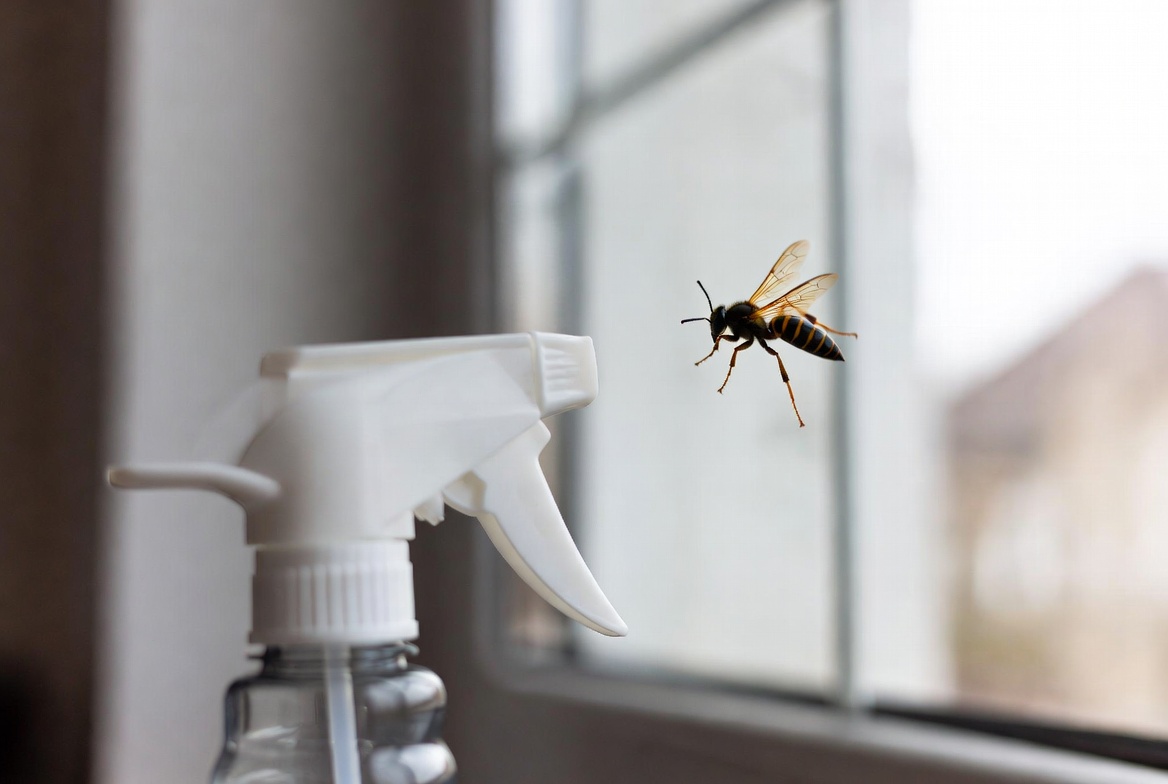 Instant indoor bug killer using all-purpose household cleaner spray on wasps bees or hornets, natural pest control hack