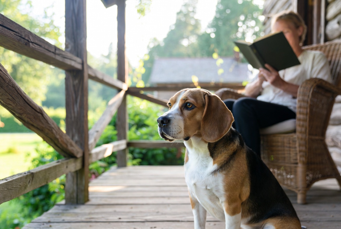 Lazy Basset Hound lounging comfortably on an armchair, ultimate low energy low maintenance dog breed 