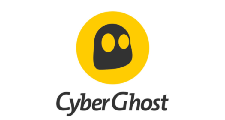 CyberGhost logo yellow circular icon showing black ghost figure with two eyes above brand name
