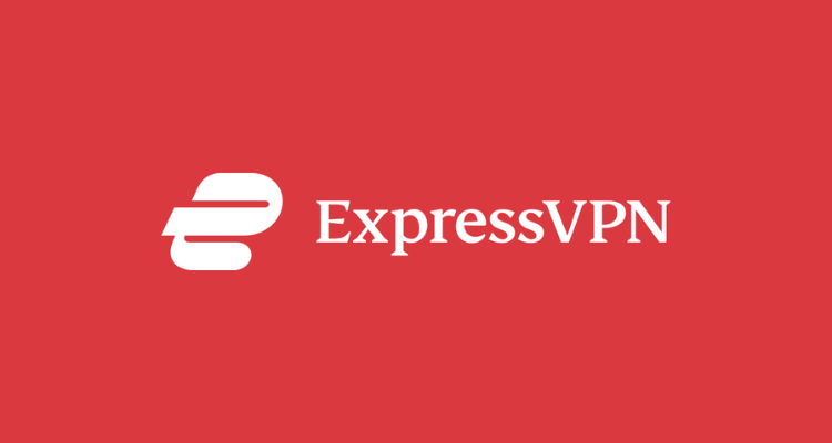 ExpressVPN logo with white stylized letters inside and red background