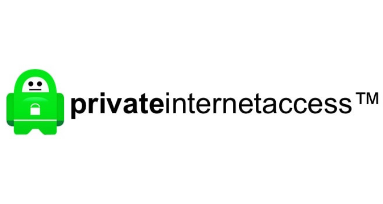 Private Internet Access VPN logo green robot figure with padlock detail beside black brand name