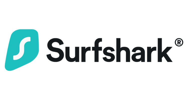Surfshark VPN logo featuring teal rounded square with white stylized S beside dark brand name