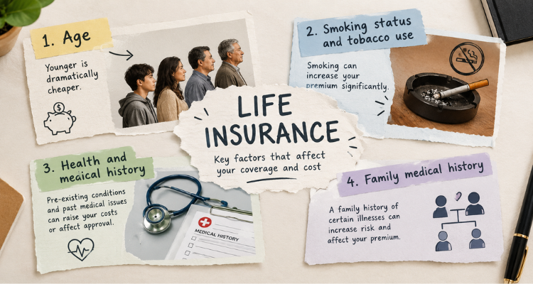 Life Insurance Matters title banner over an illustration of a family under a protective umbrella